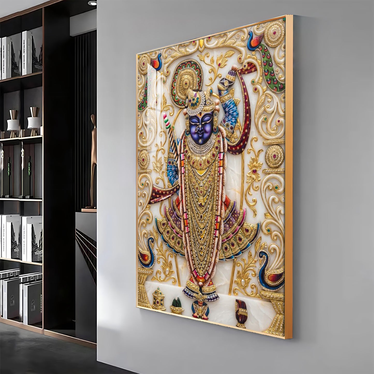 Lord Shrinathji Premium Acrylic Vertical Wall Art