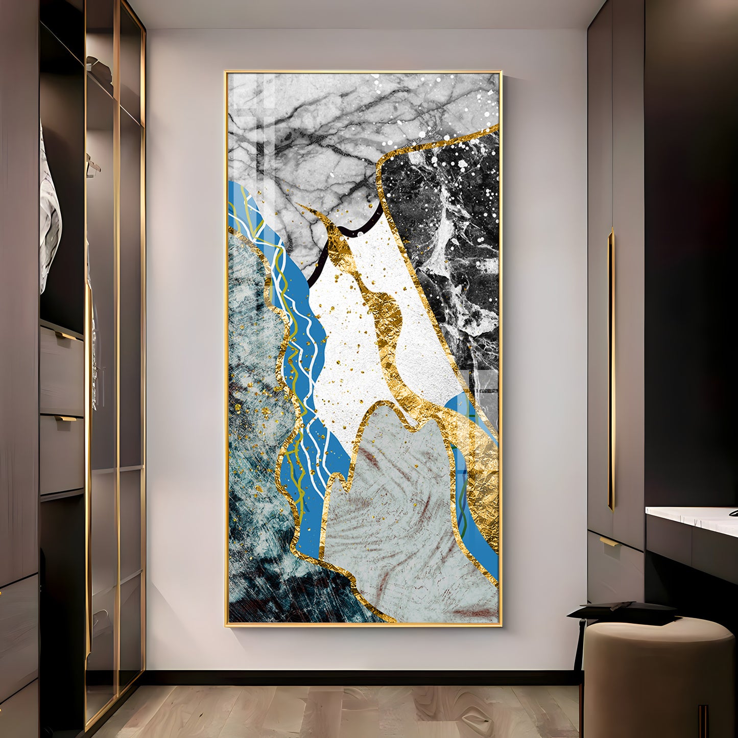 Blue Bliss Wave Premium Acrylic Vertical Wall Art