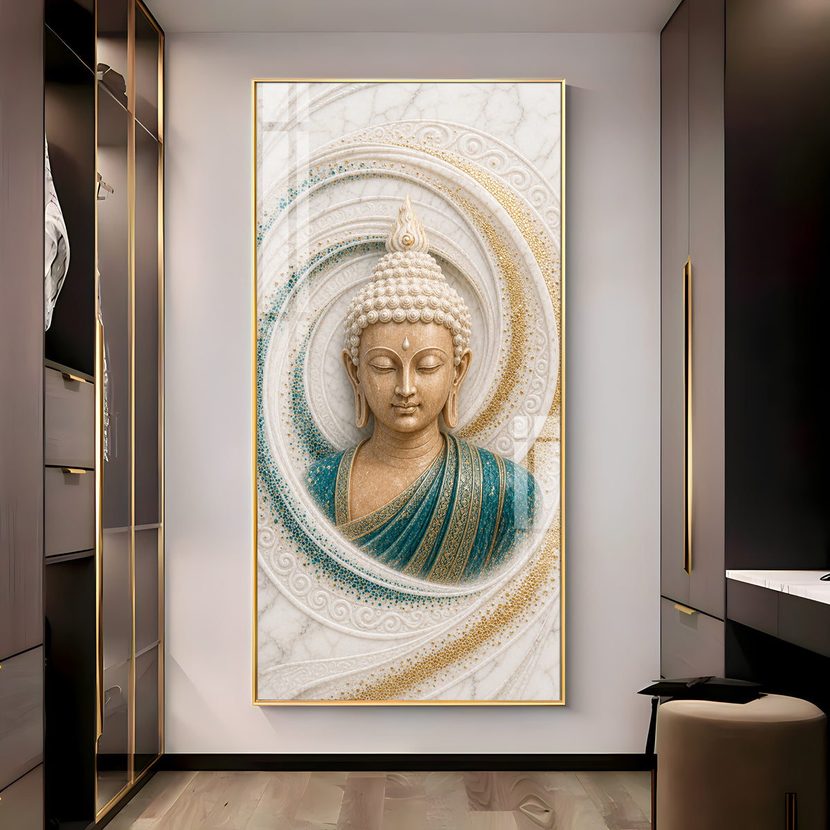 Buddha Spiral Premium Acrylic Vertical Wall Art