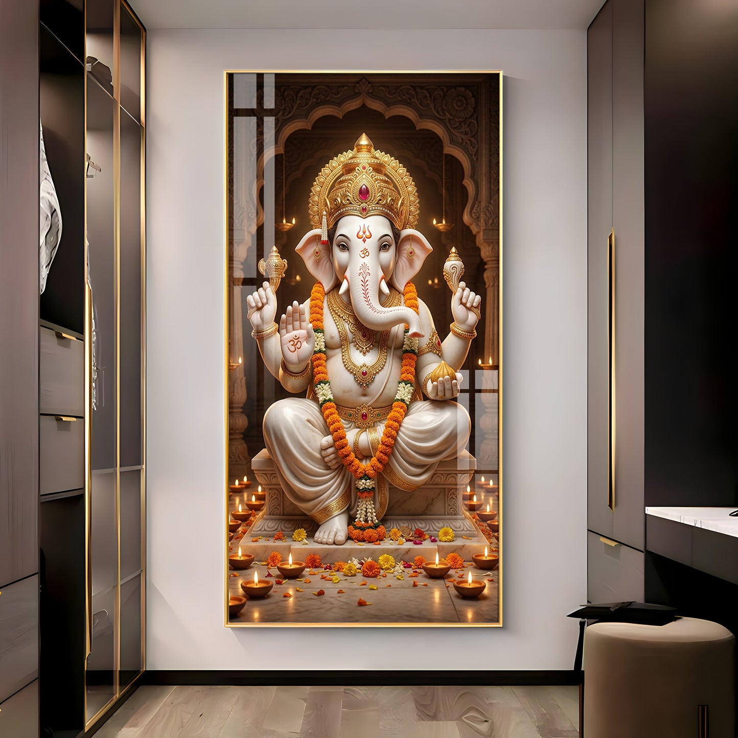 Ganesh Ji Eternal Wisdom Premium Acrylic Vertical Wall Art