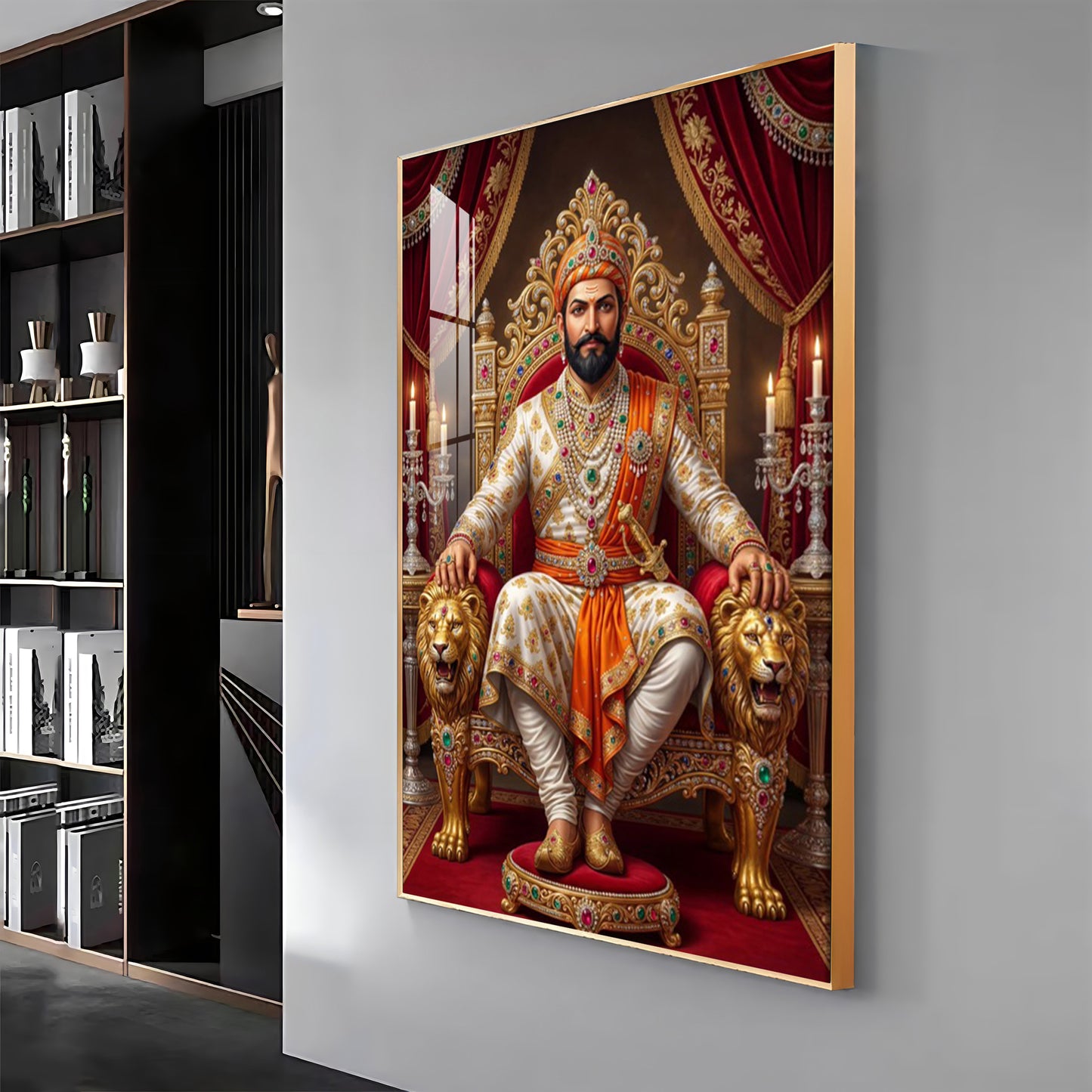 Chhatrapati Shivaji Maharaj Premium Acrylic Vertical Wall Art