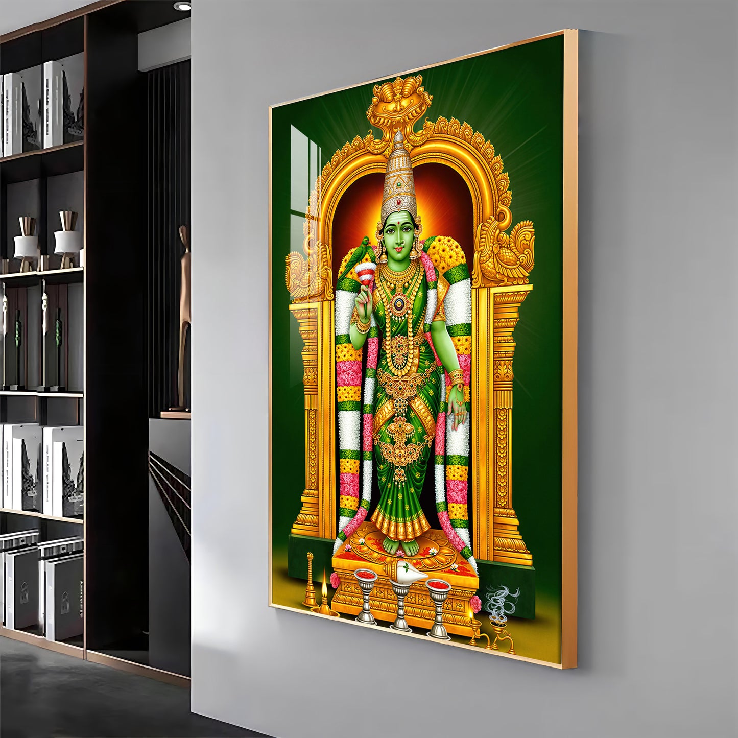 Shri Meenakshi Amma Premium Acrylic Vertical Wall Art