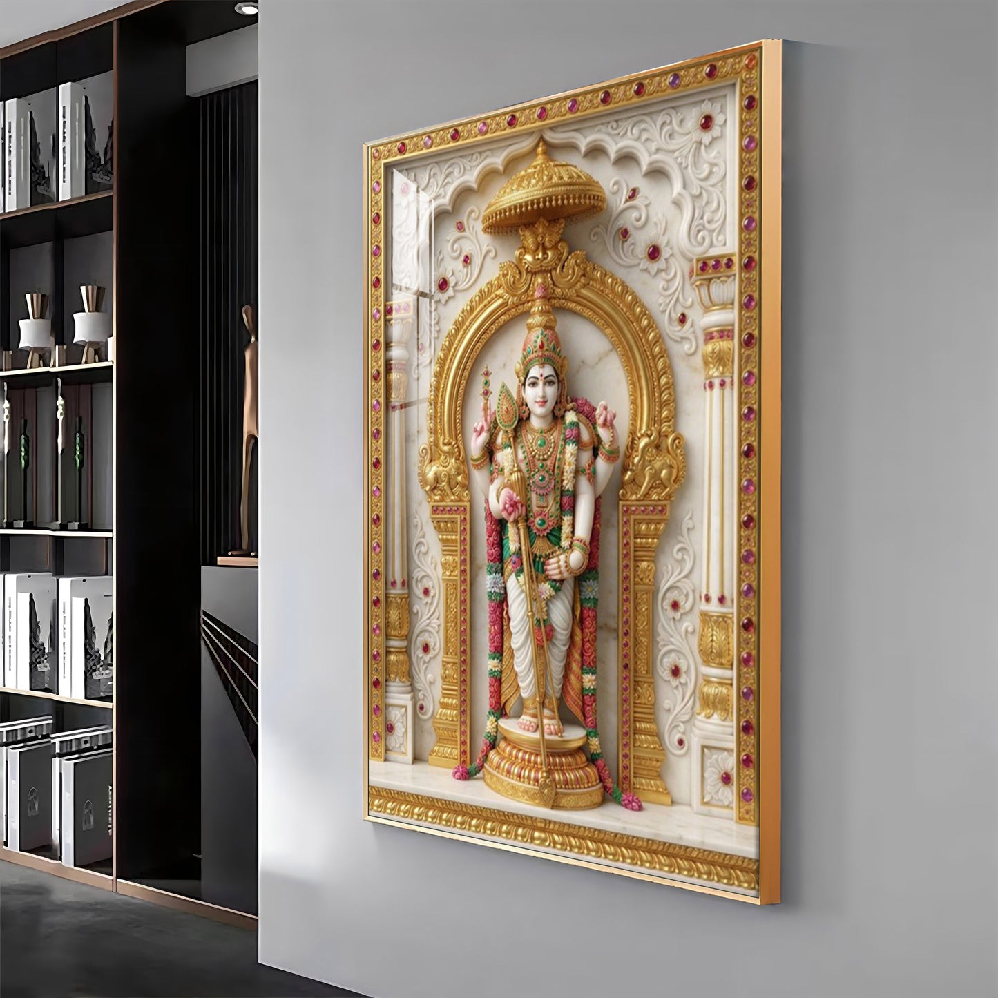 Lord Murugan Ji Premium Acrylic Vertical Wall Art
