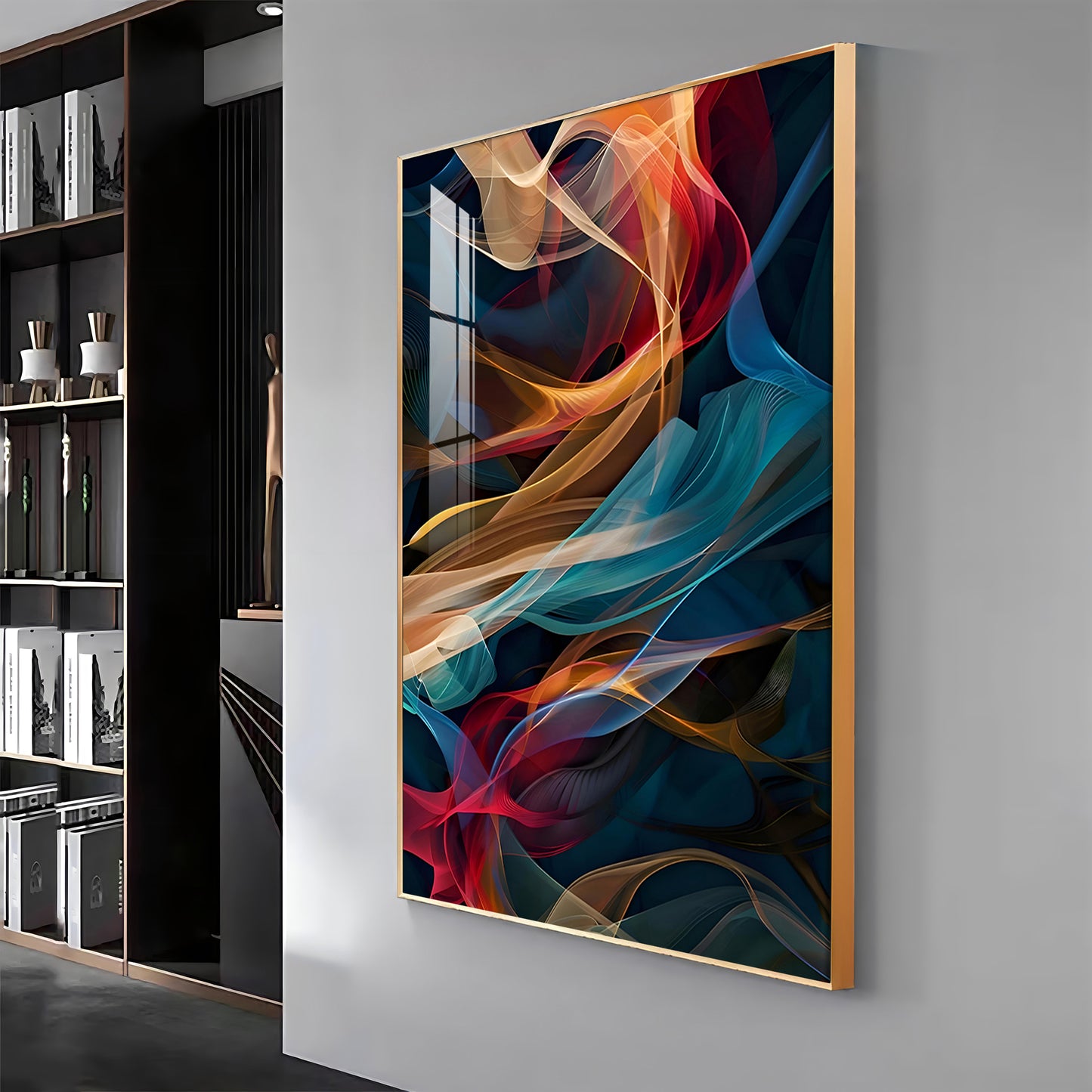 Vibrant Wave Symphony Premium Acrylic Vertical Wall Art
