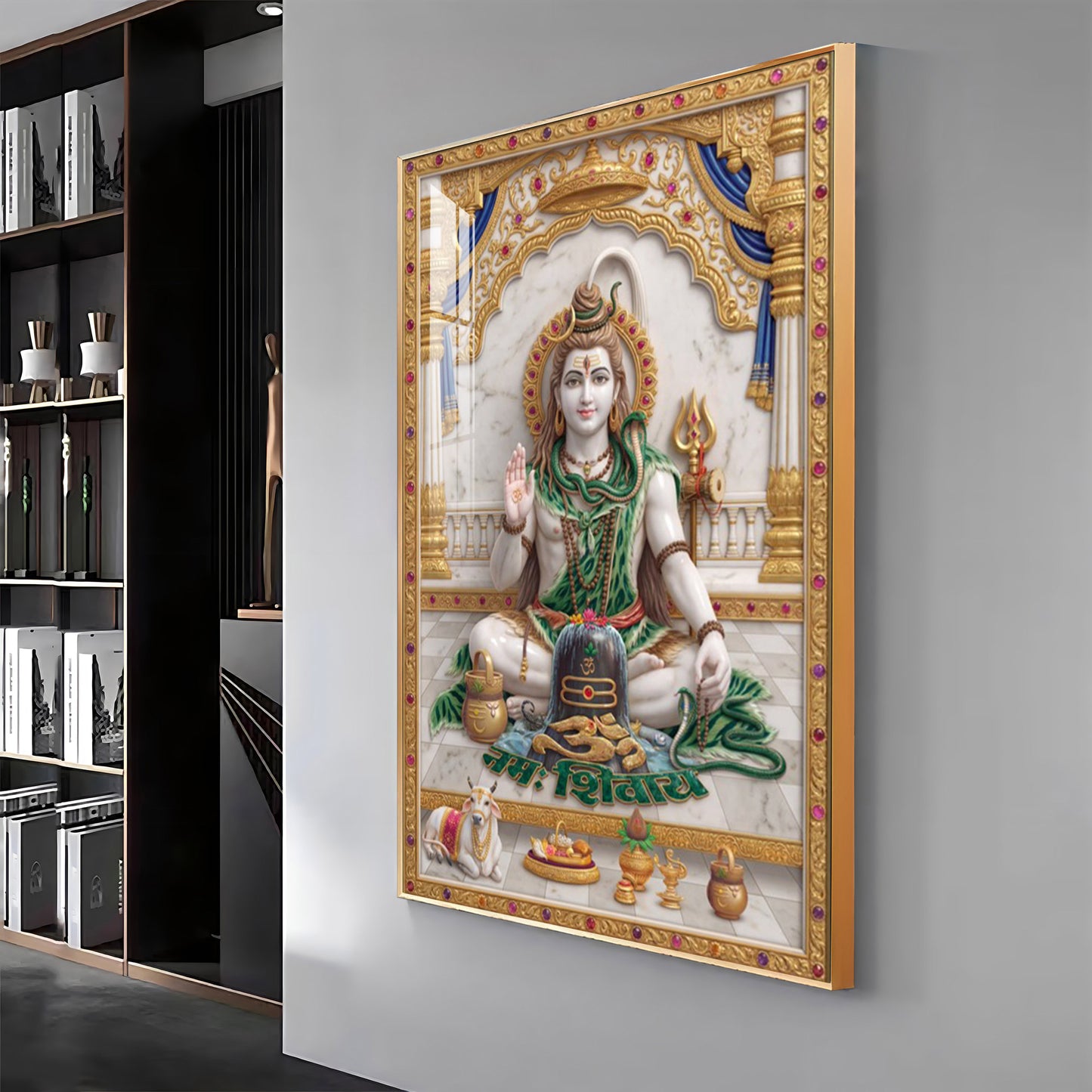 Lord Shiv Shankar Premium Acrylic Vertical Wall Art