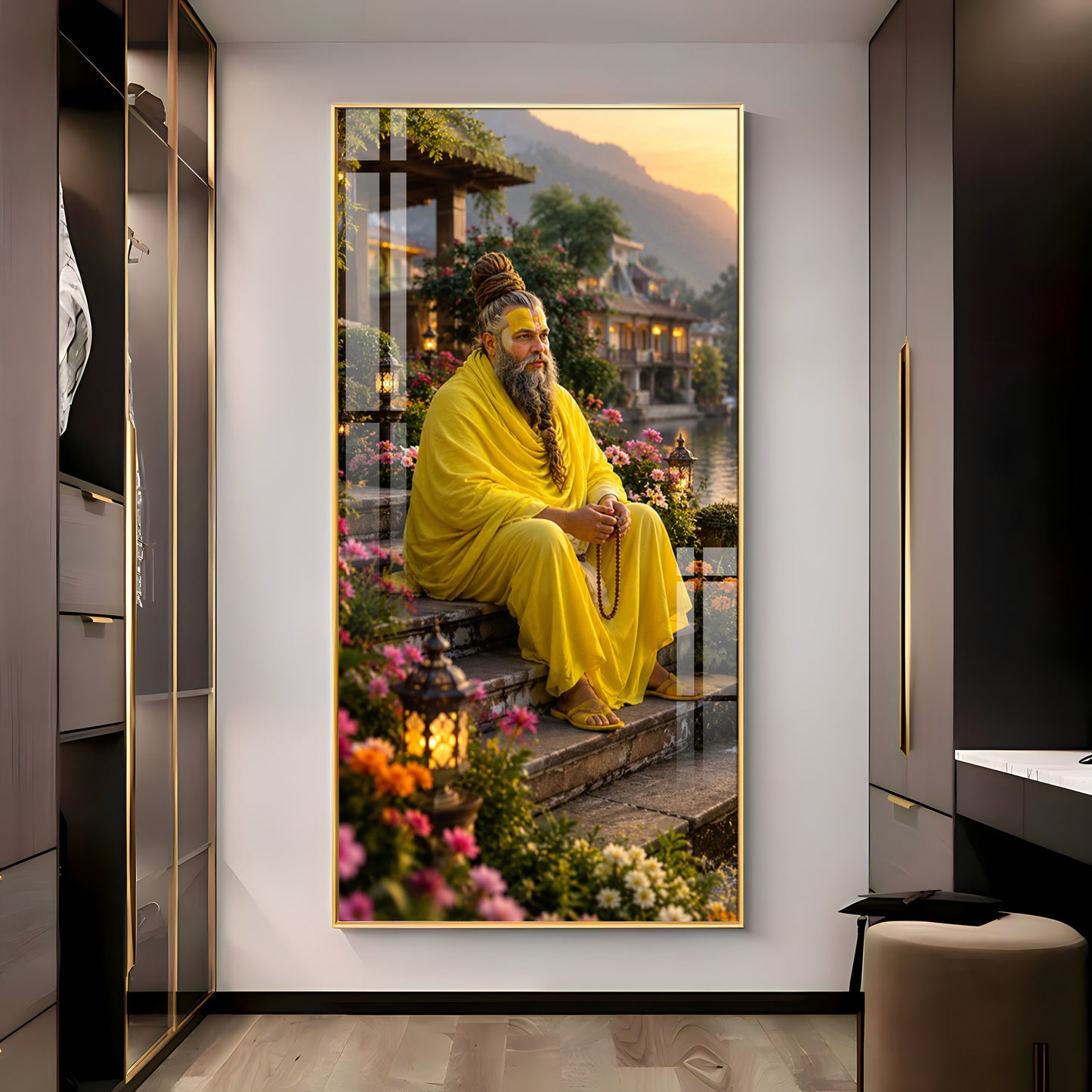 Shri Premanand Ji Maharaj Premium Acrylic Vertical Wall Art
