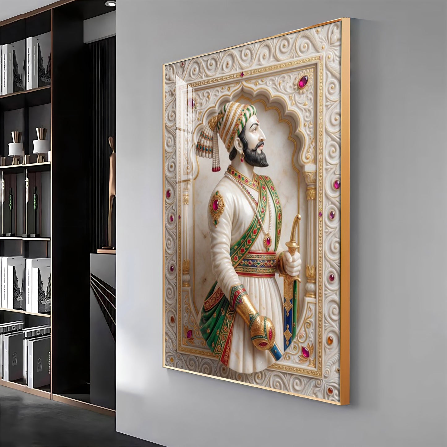 Warrior King Shivaji Maharaj Premium Acrylic Vertical Wall Art