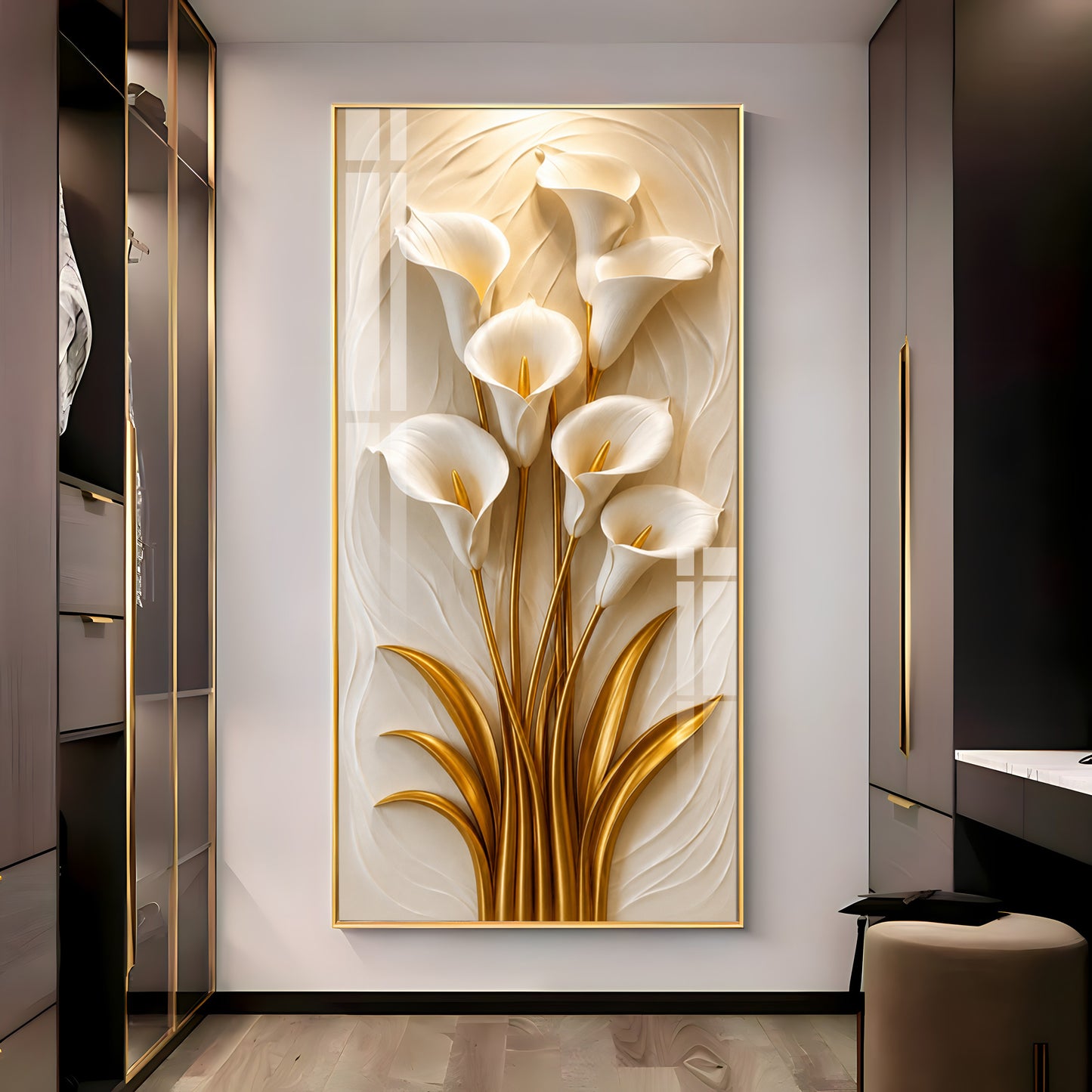 White Calla Lilies Flowers Premium Acrylic Vertical Wall Art