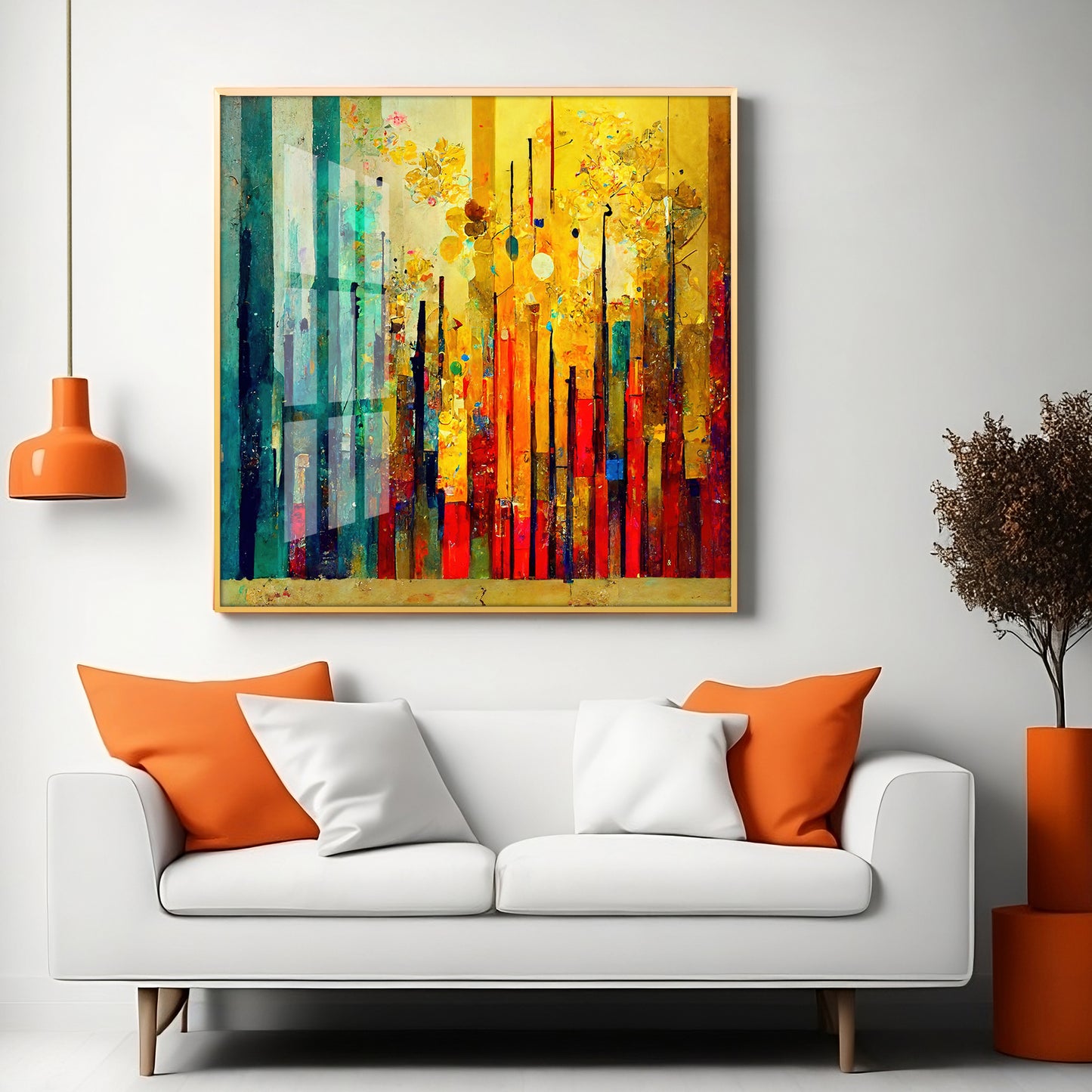 Multi Color Abstract Art Premium Acrylic Square Wall Art