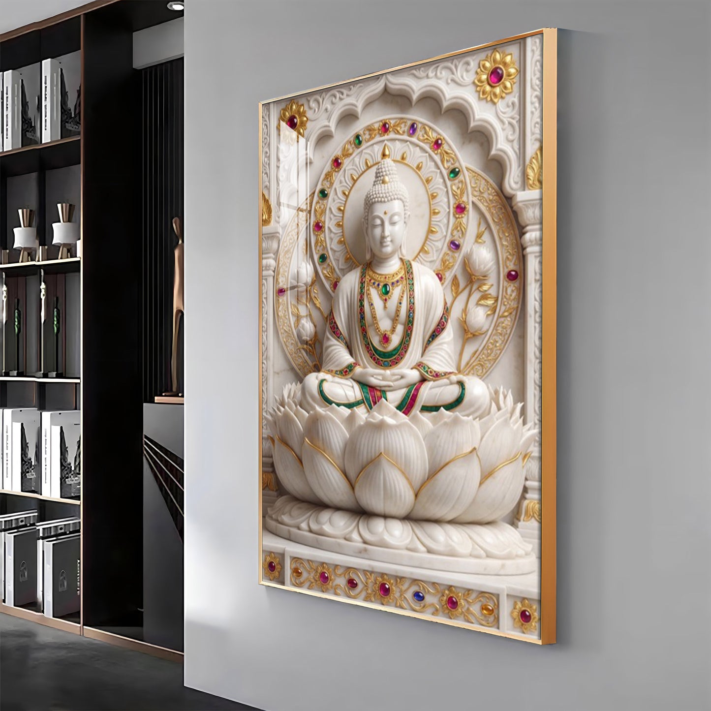 Peaceful Buddha Meditation Premium Acrylic Vertical Wall Art