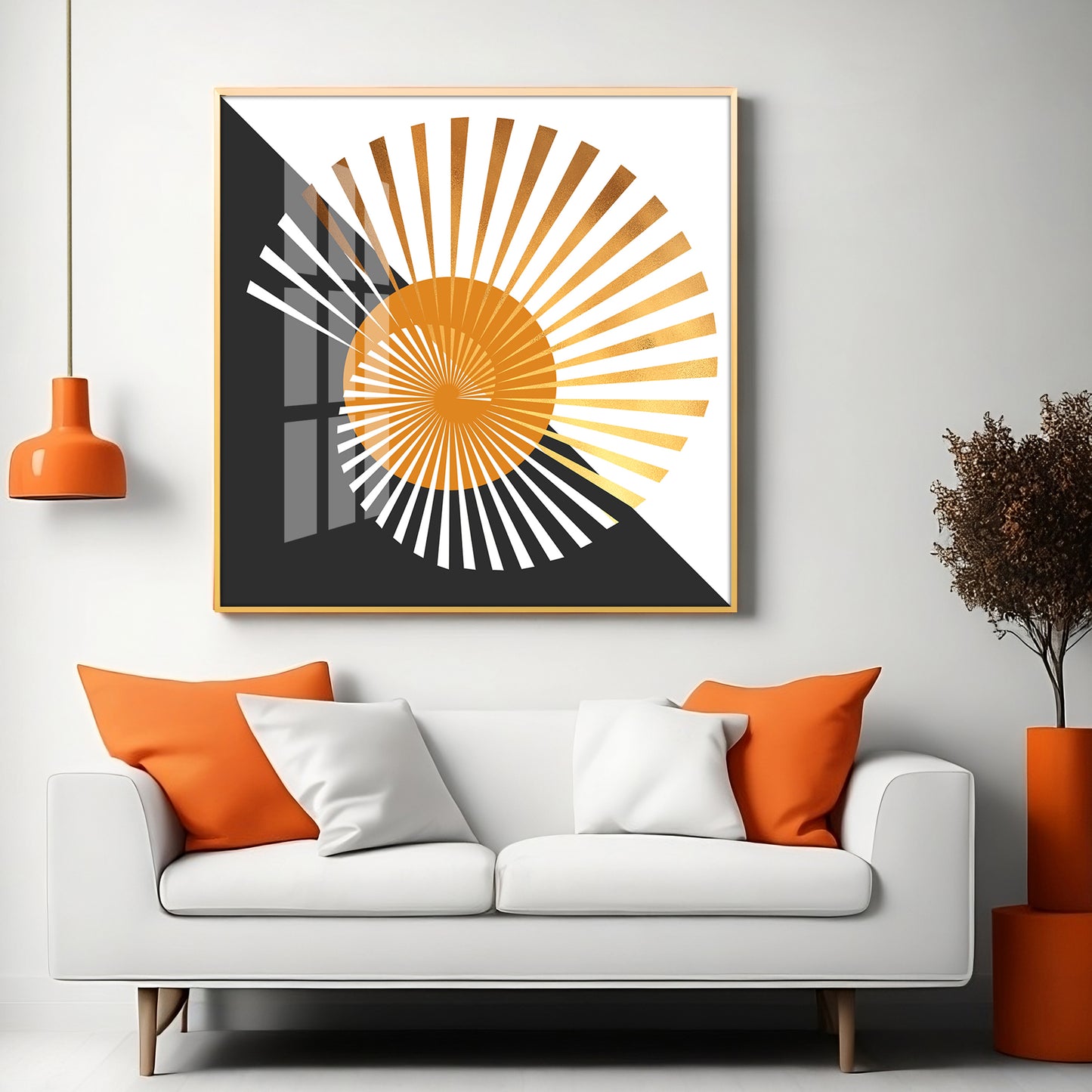 Spiral Or Sunburst Pattern Premium Acrylic Square Wall Art