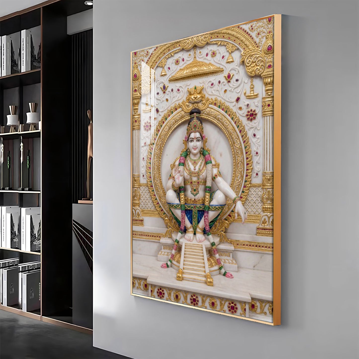Lord Ayyappa Yoga Premium Acrylic Vertical Wall Art
