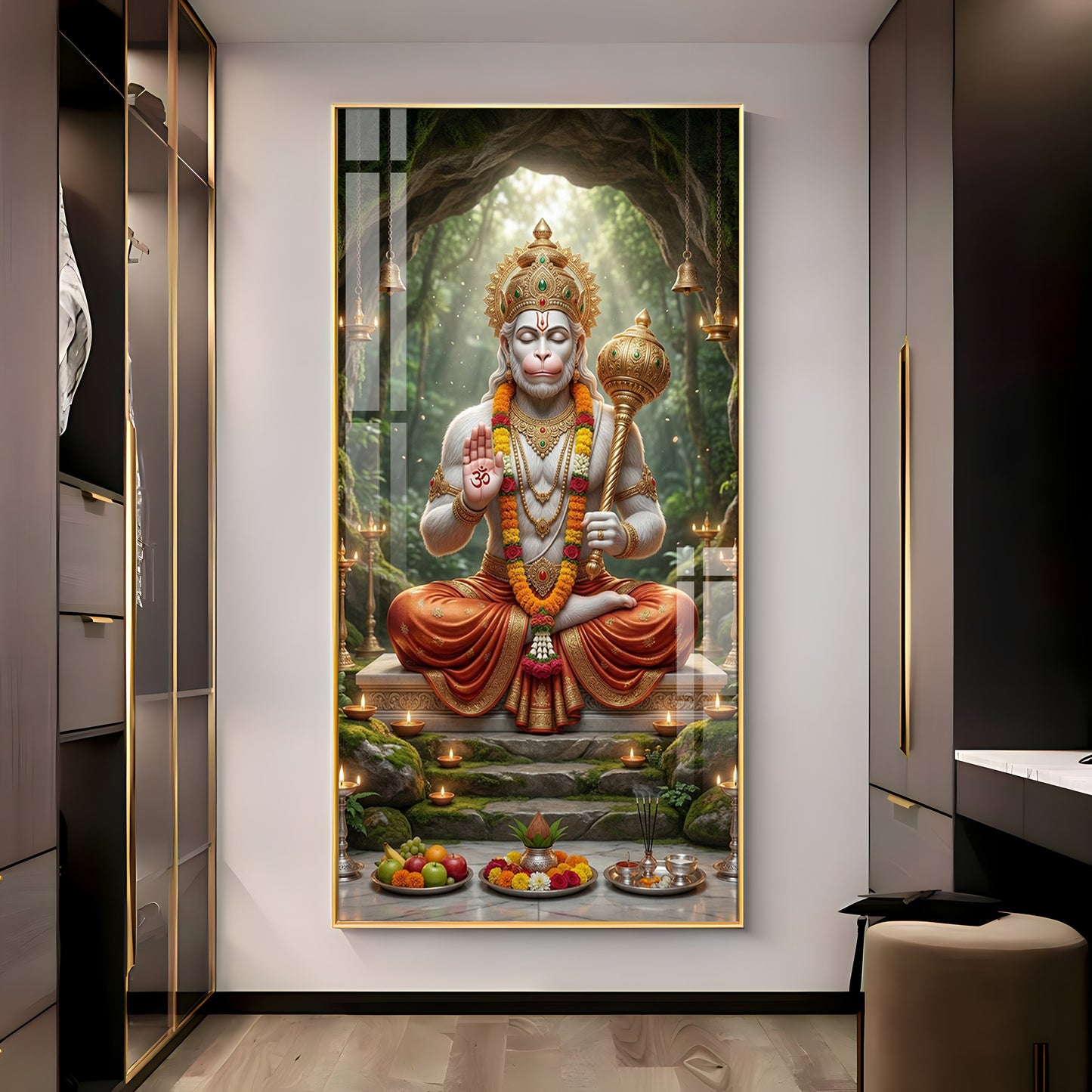 Divine God Hanuman Ji Premium Acrylic Vertical Wall Art
