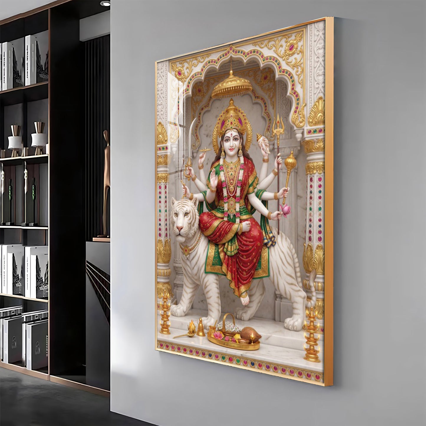 Hindu Goddess Maa Durga Premium Acrylic Vertical Wall Art