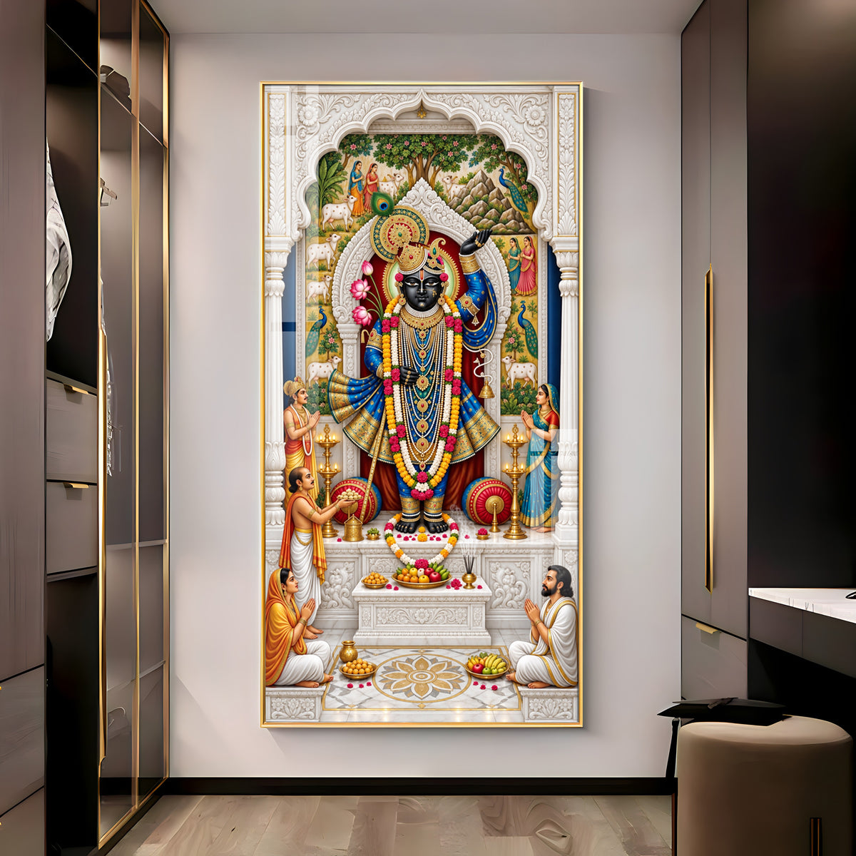 Divine Shrinathji Premium Acrylic Vertical Wall Art