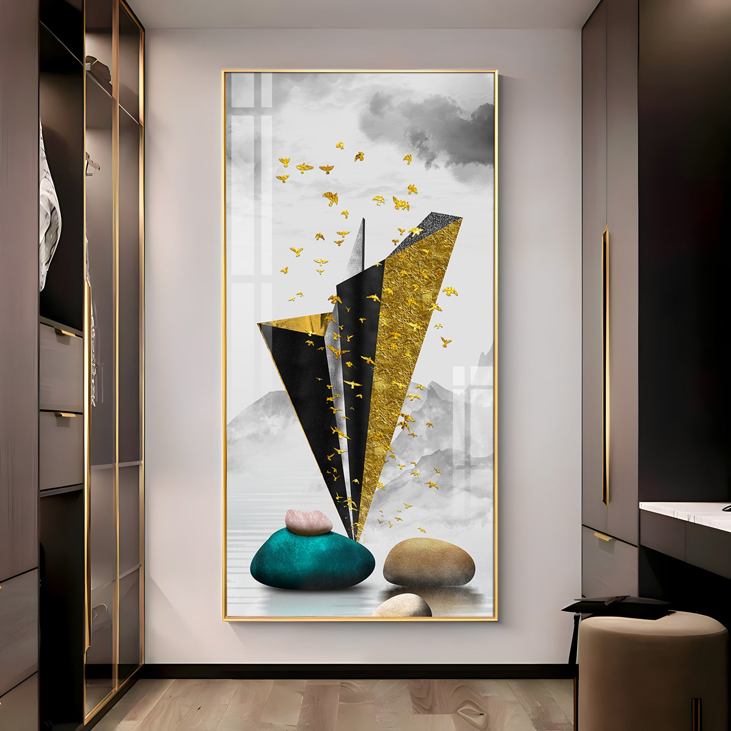 Geometric Minimalist Premium Acrylic Vertical Wall Art