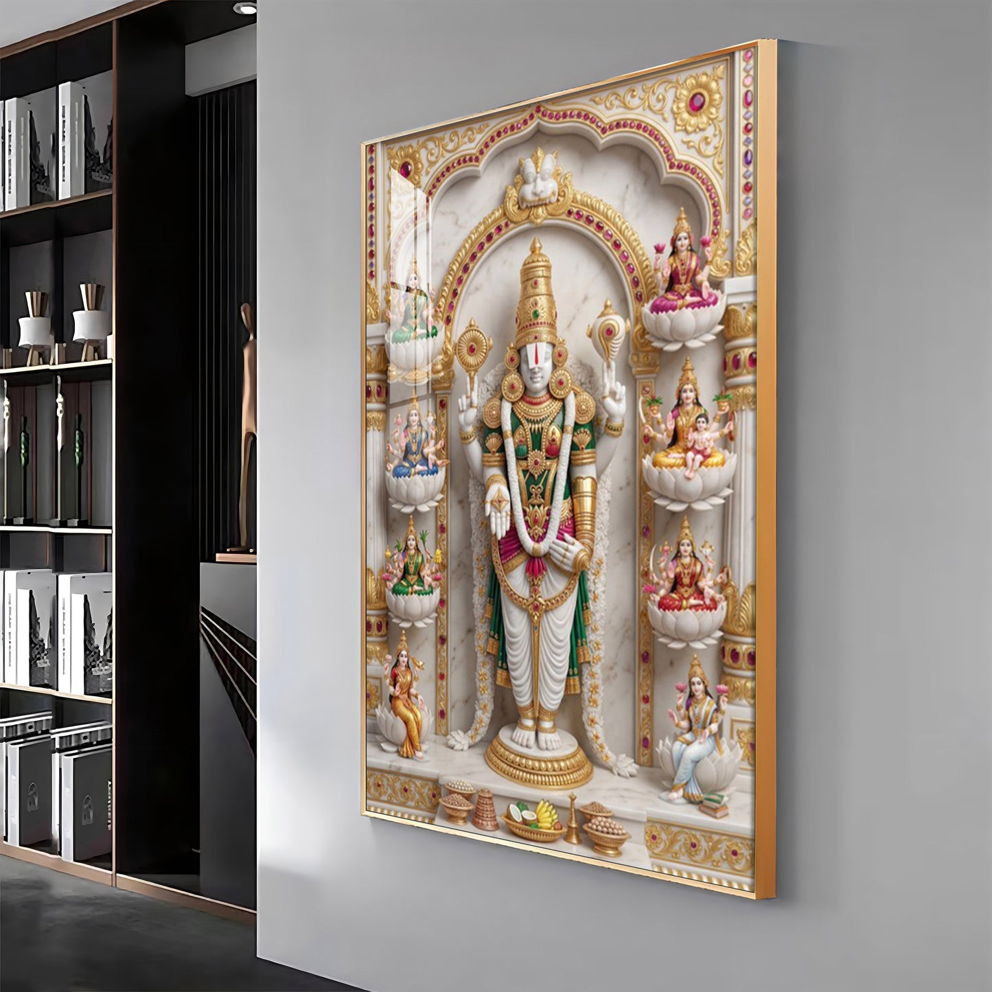 Lord Venkateswara Ashta Lakshmi Premium Acrylic Vertical Wall Art