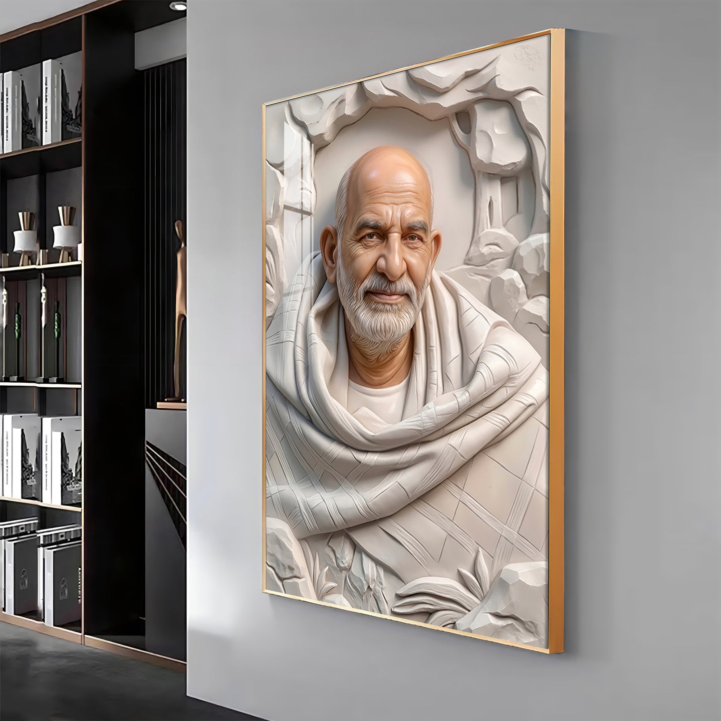 Neem Karoli Baba Ji Premium Acrylic Vertical Wall Art