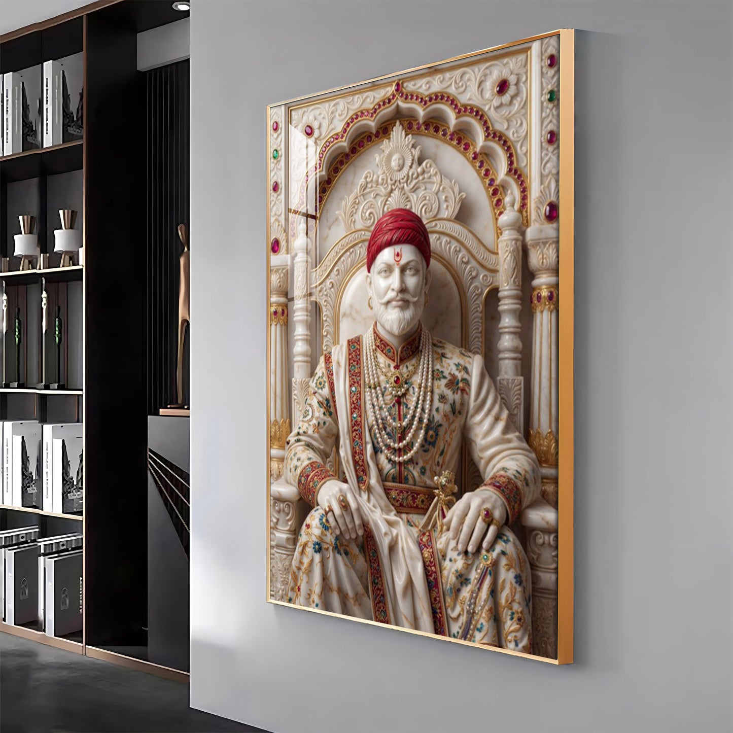 Royal Chhatrapati Shivaji Maharaj Premium Acrylic Vertical Wall Art