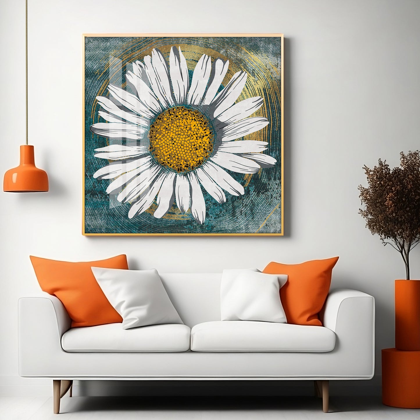 Tranquil Daisy Premium Acrylic Square Wall Art