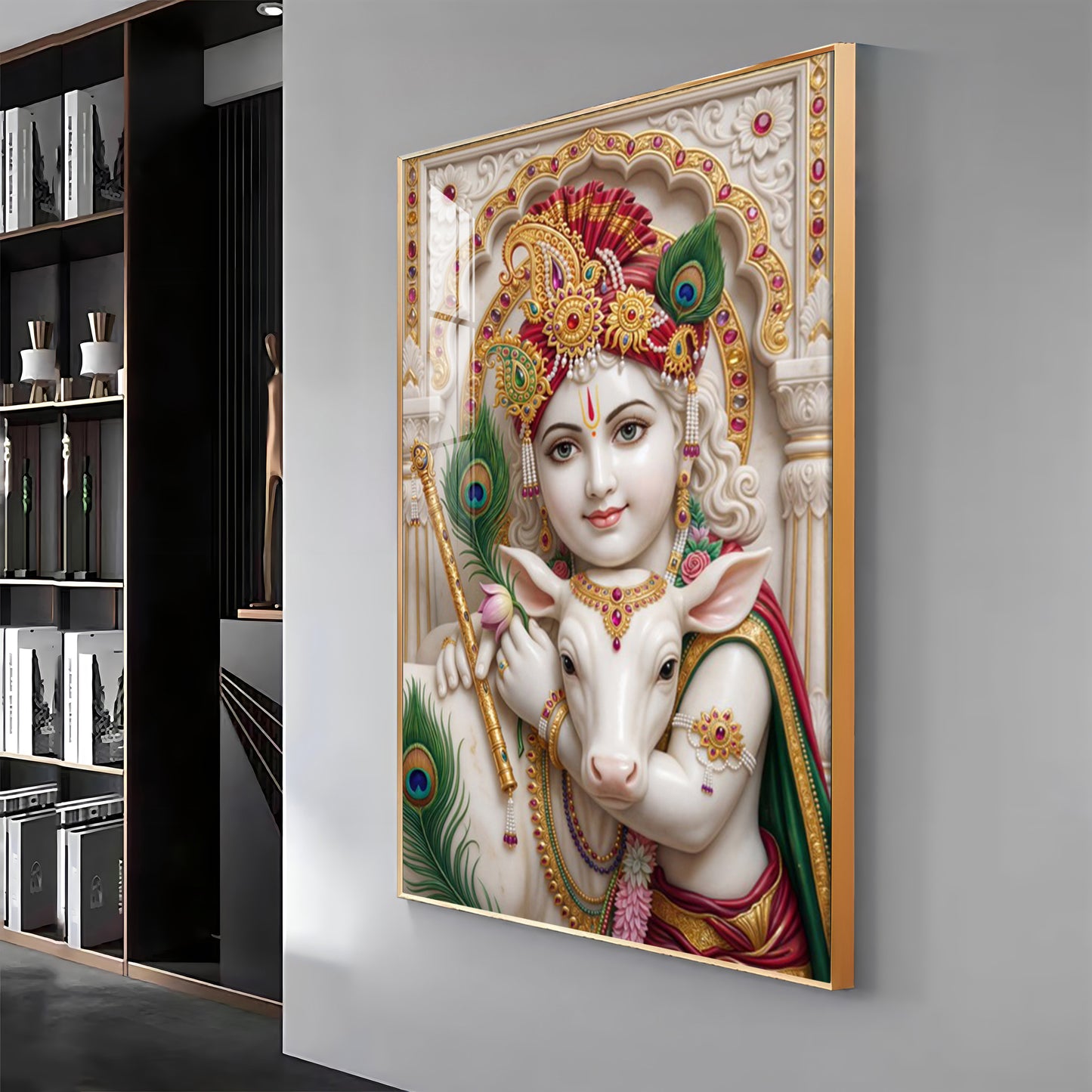 Blessings Of Bal krishna Premium Acrylic Vertical Wall Art
