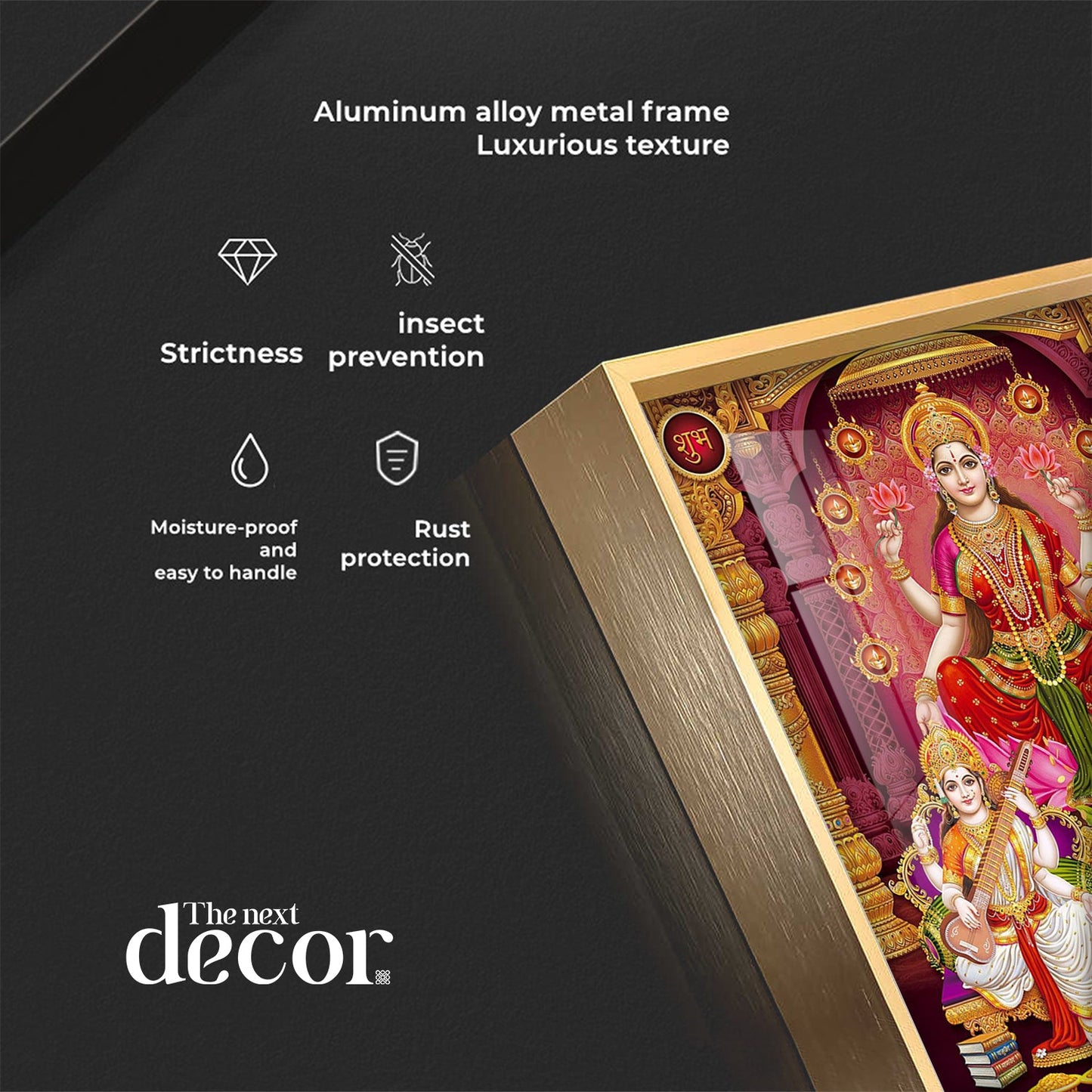 Laxmi's Sacred Serenity Premium Acrylic Vertical Wall Art - The Next Decor