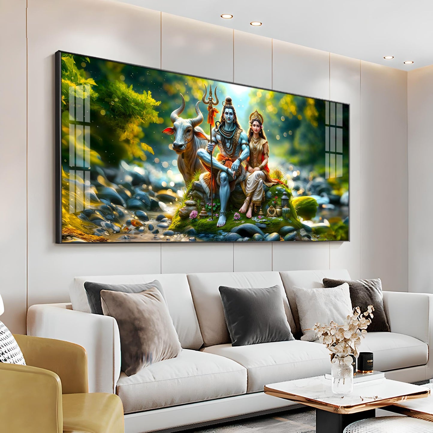 Lord Shiva and Shakti Premium Acrylic Horizontal Wall Art - The Next Decor