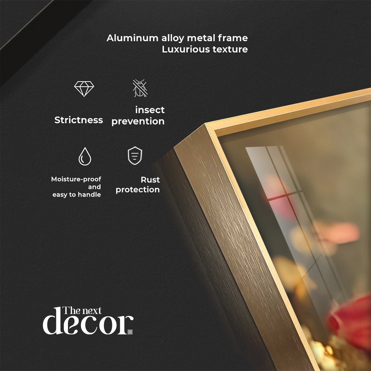 Passionate Red & Golden Premium Acrylic Vertical Wall Art (set of 4) - The Next Decor