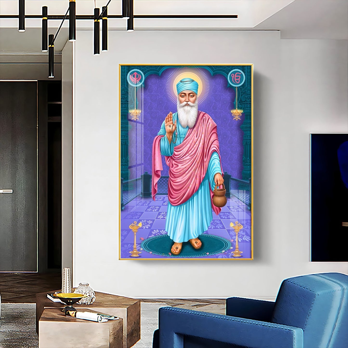 Shree Guru Nanak Dev Premium Acrylic Vertical Wall Art - The Next Decor