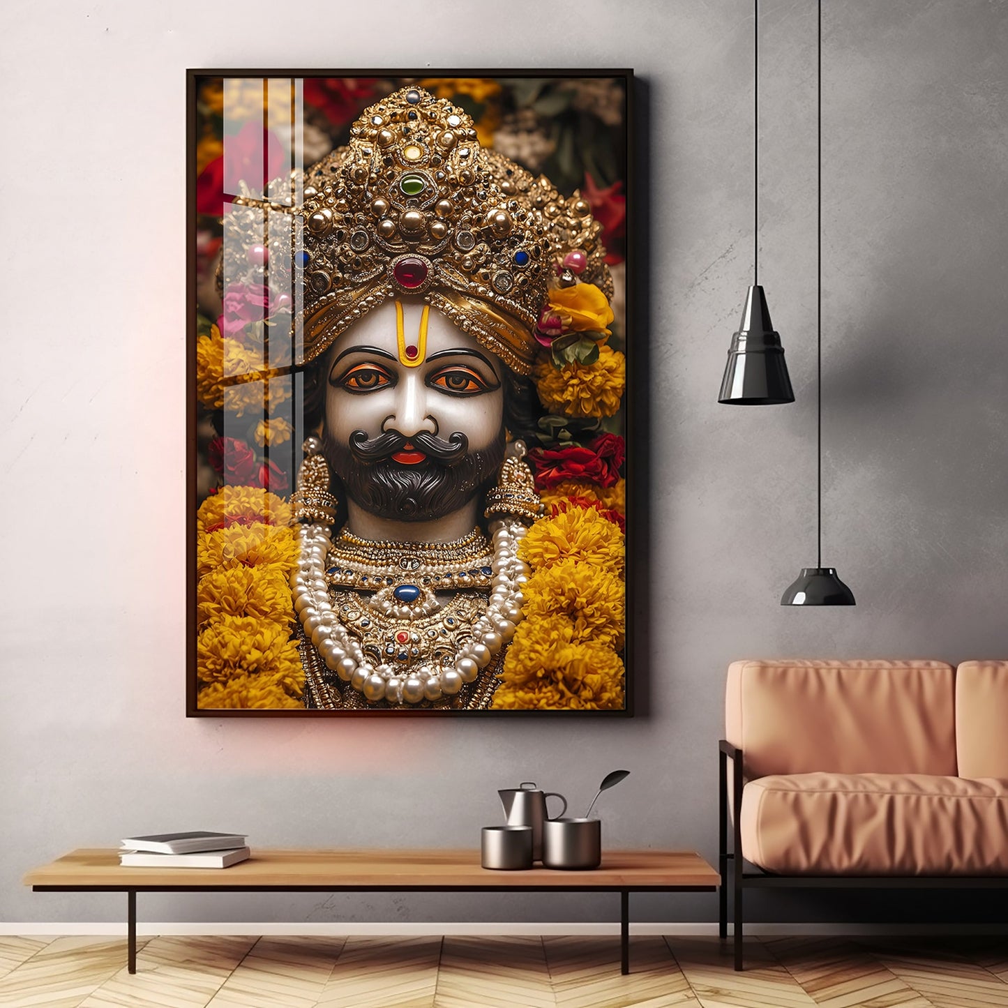 Shree Khatu Shyam Premium Vertical Acrylic Wall Art - The Next Decor
