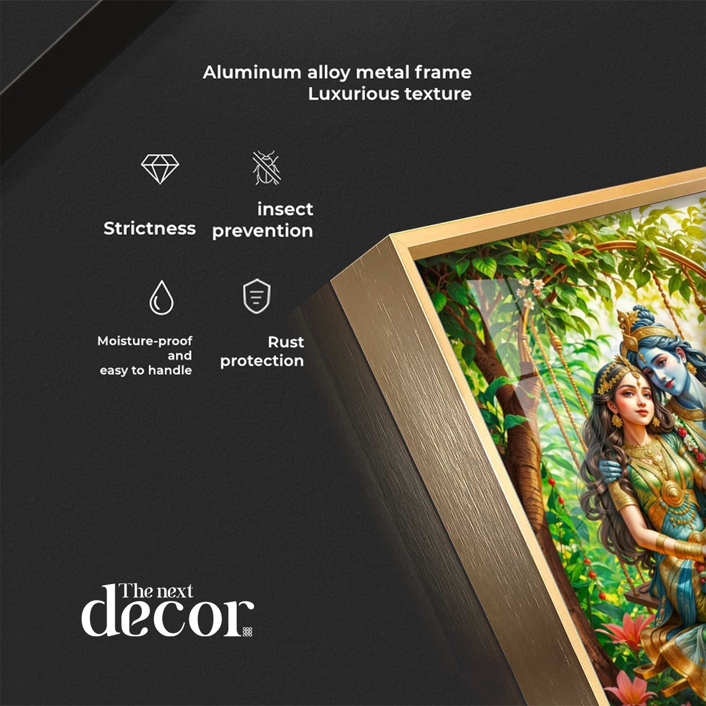 Shree Radha Krishna Premium Acrylic Vertical Wall Art - The Next Decor