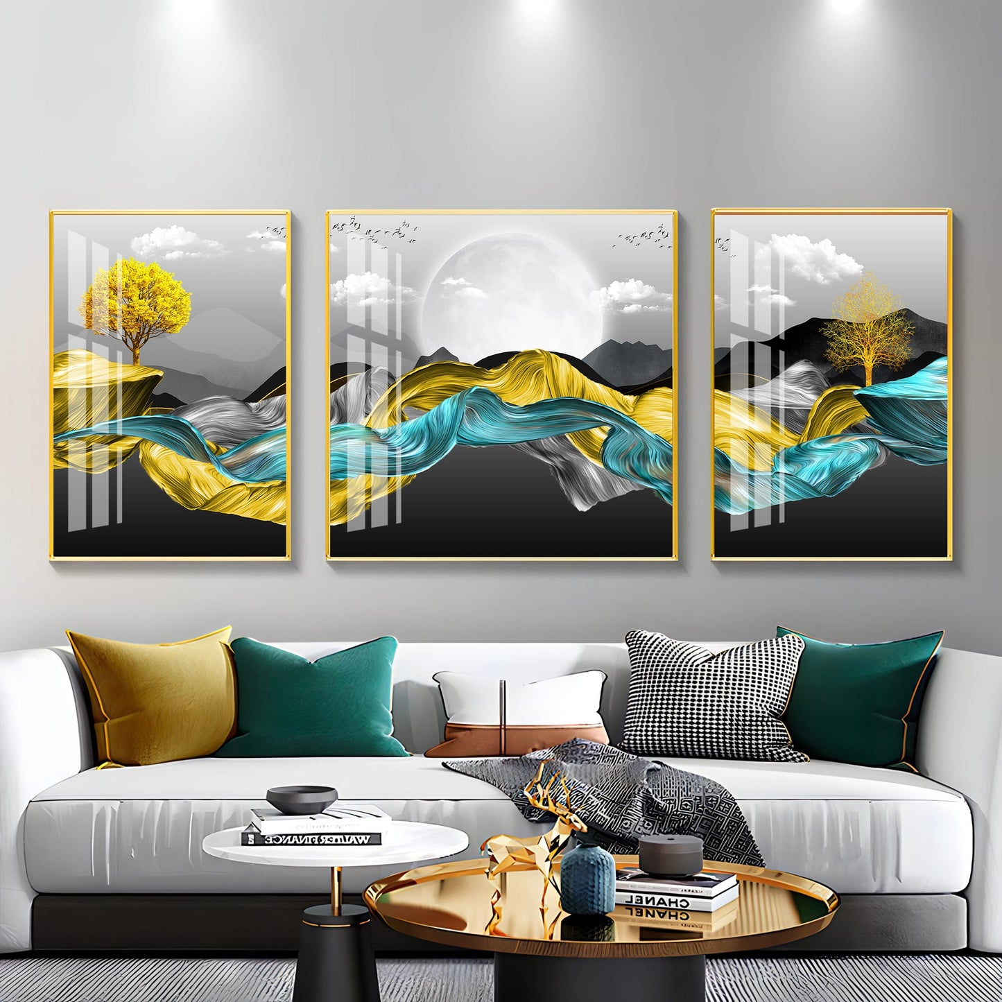 Silky Mountains Premium Acrylic Wall Art (Set of 3) - The Next Decor