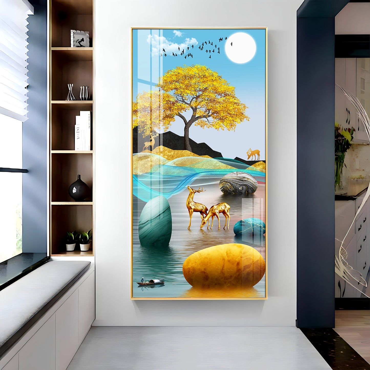 Sunny Morning Luxury Crystal Vertical Wall Art - The Next Decor