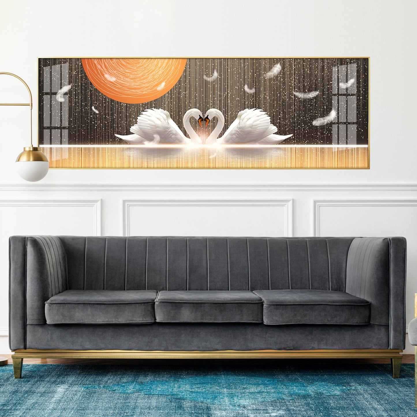 Swans In Sunlight Premium Acrylic Horizontal Wall Art - The Next Decor
