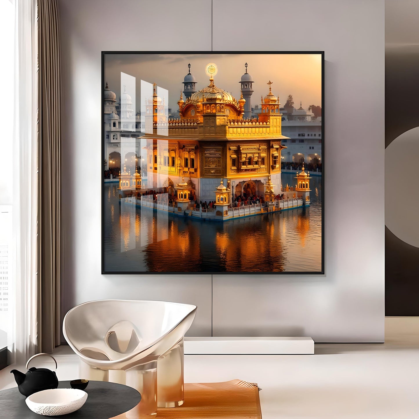 The Golden Temple of Amritsar Premium Acrylic Square Wall Art - The Next Decor