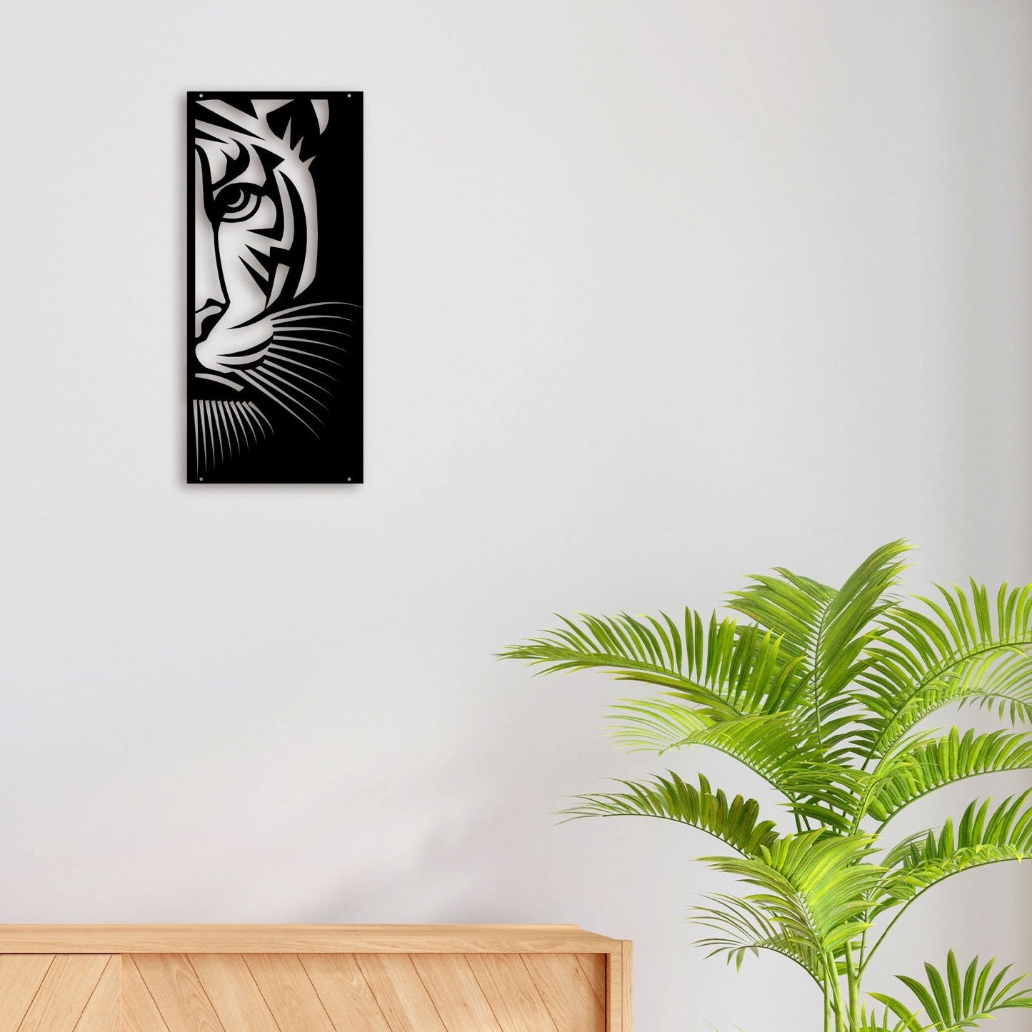 Half Tiger Face Metal Wall Art 2