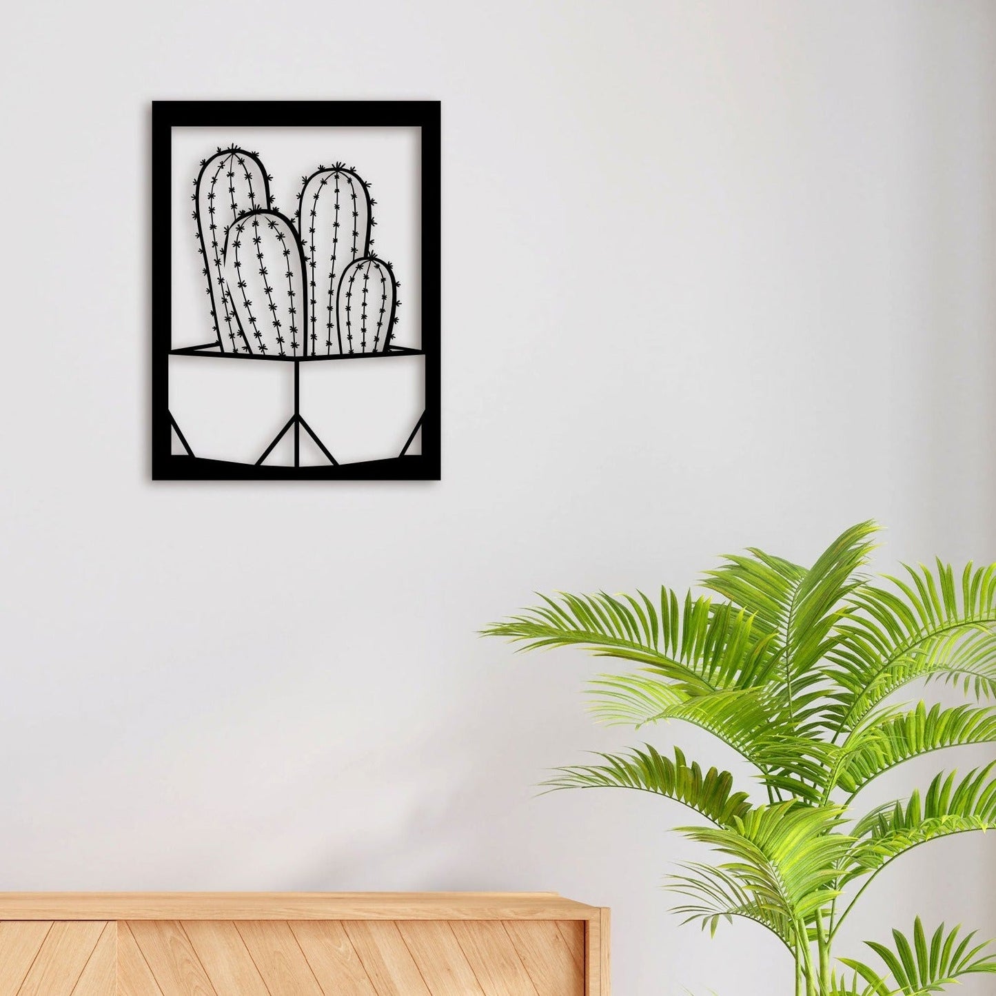 Simple Cactus Metal Wall Art 3
