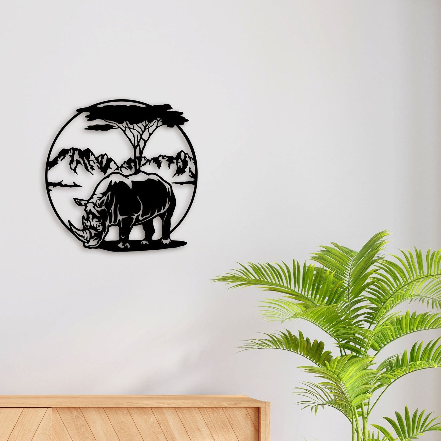 Rhinoceros Metal Wall Art 2