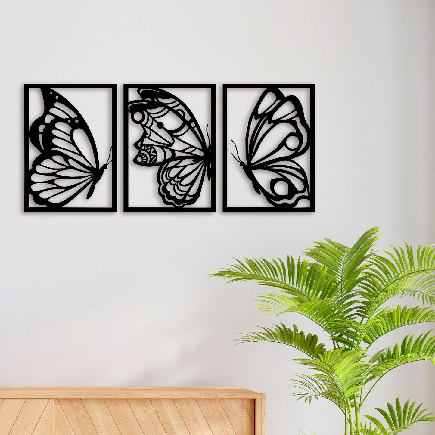 Butterfly Panel Metal Wall Art 2