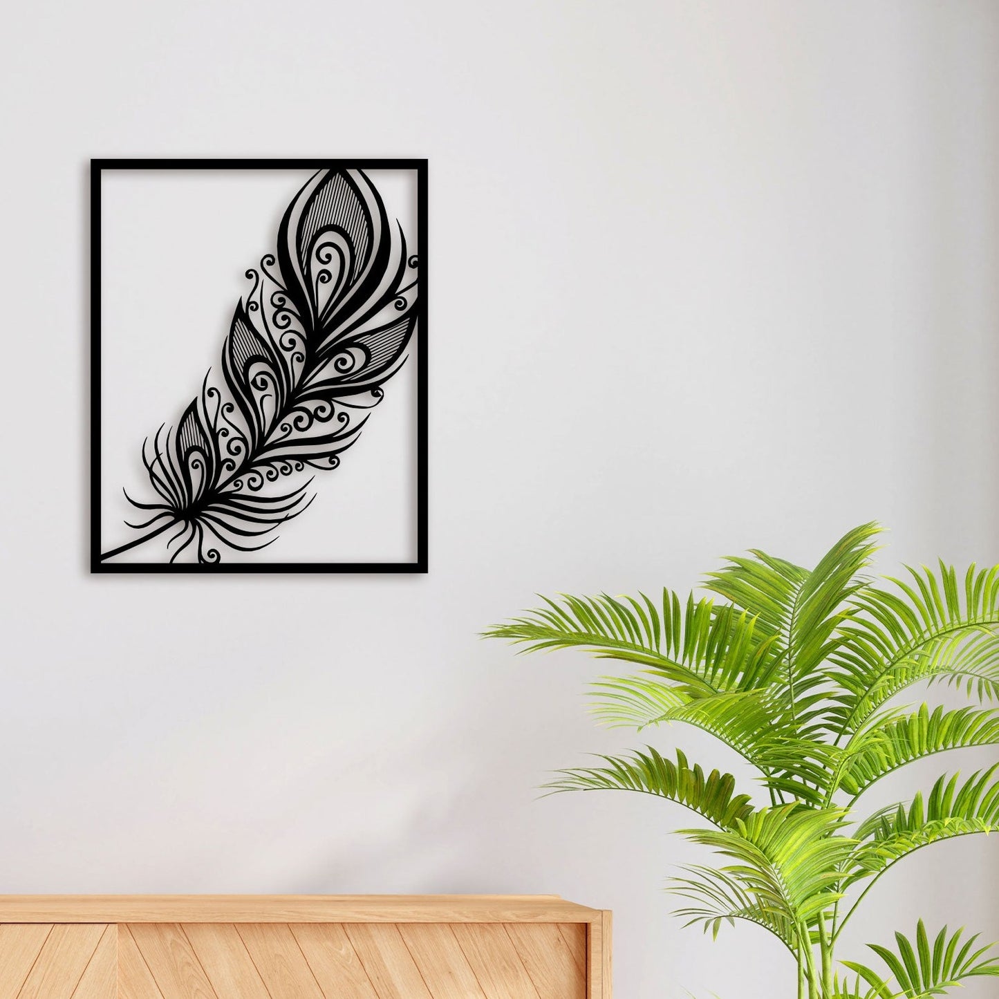 Krishana Feather Metal Wall Art 2