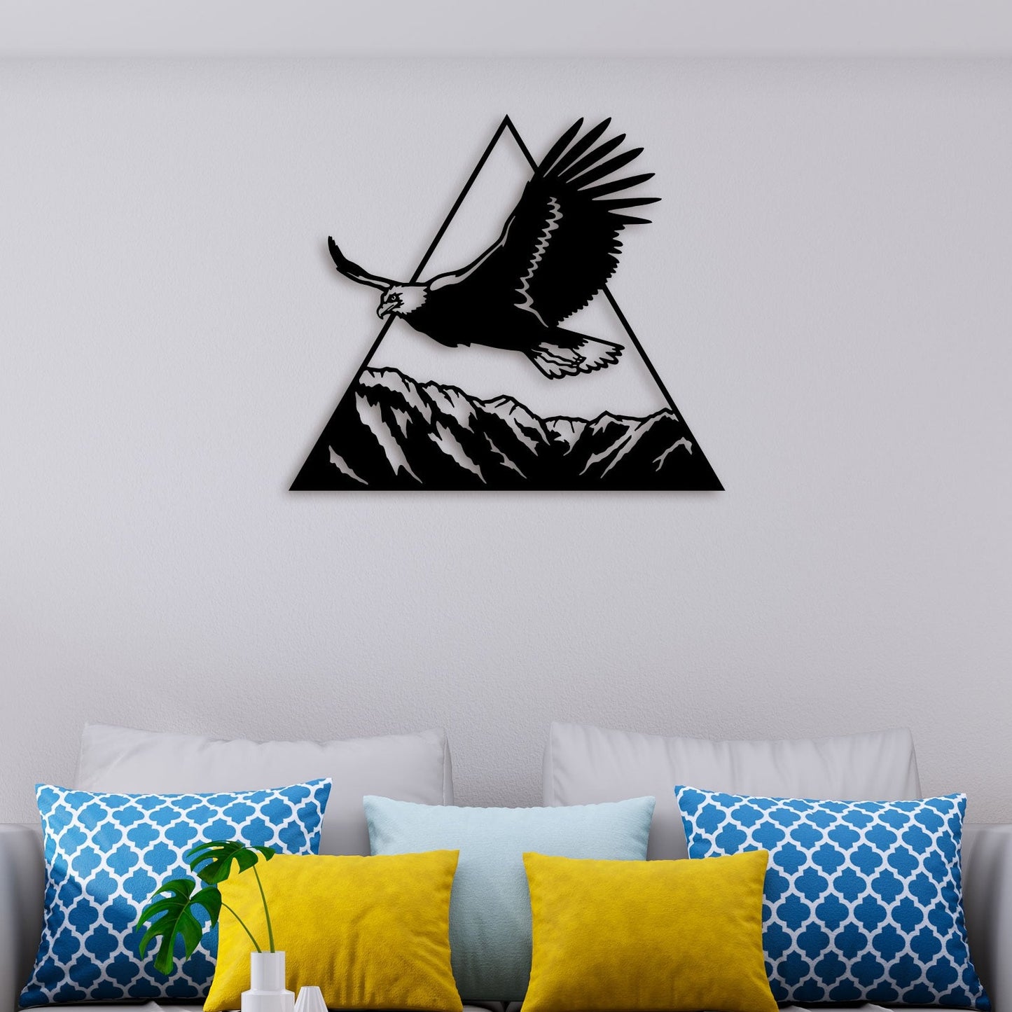 Eagle On Mountain Metal Wall Art 3