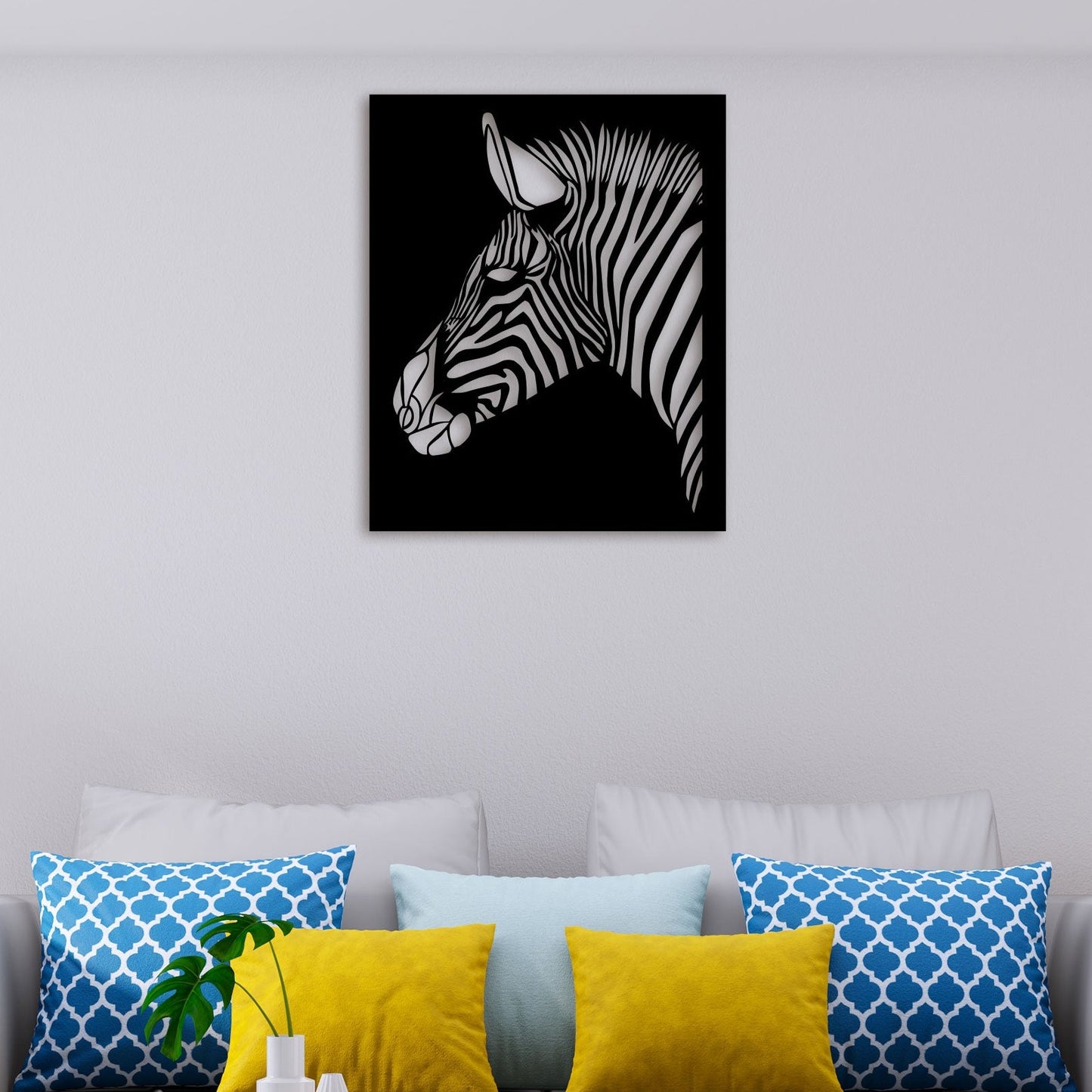 Zebra Face Metal Wall Art 2