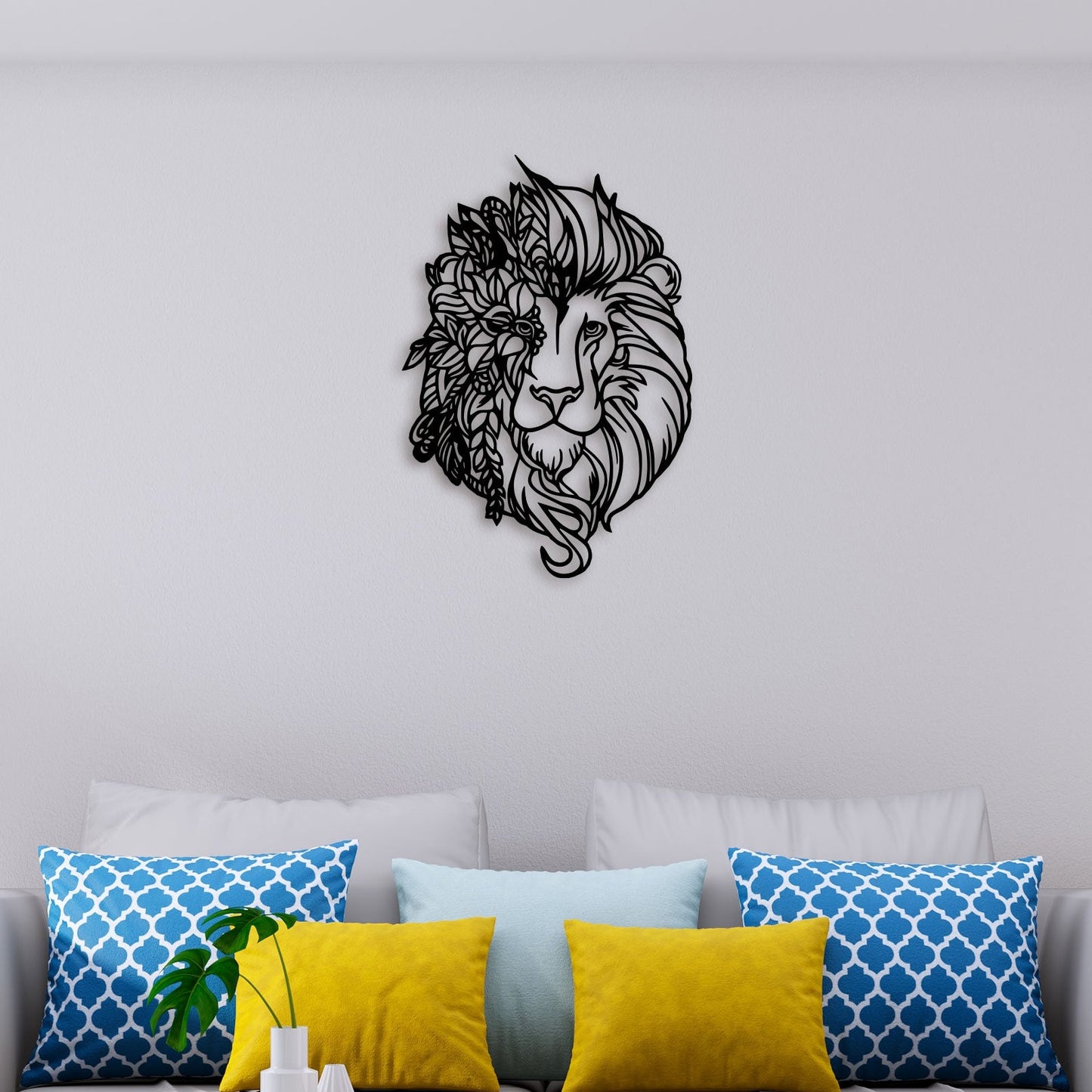 Beautiful Lion Face Metal Wall Art 3