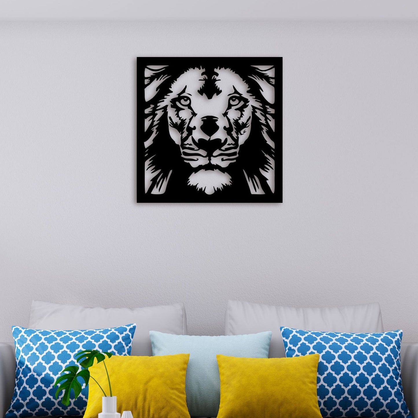 Peacefull Lion Metal Wall Art 3