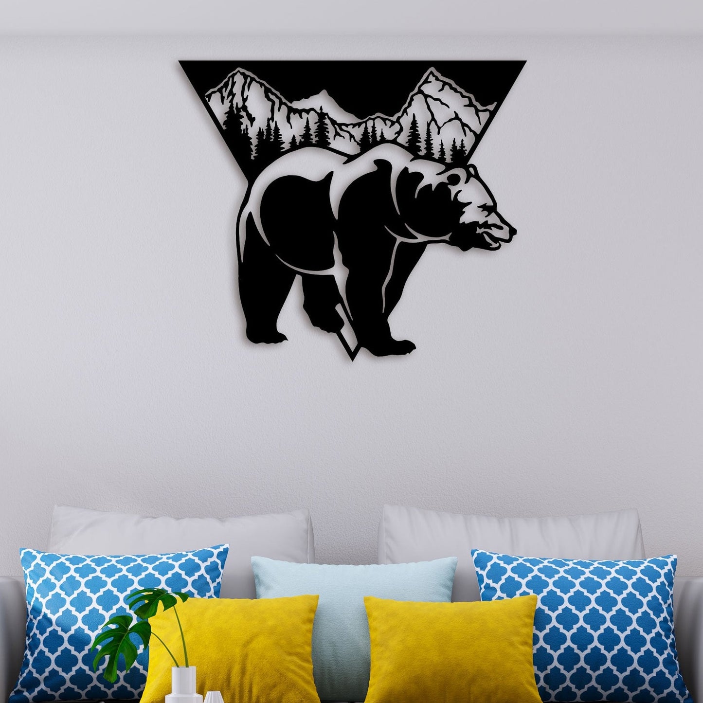 Mountain Bear Metal Wall Art 3