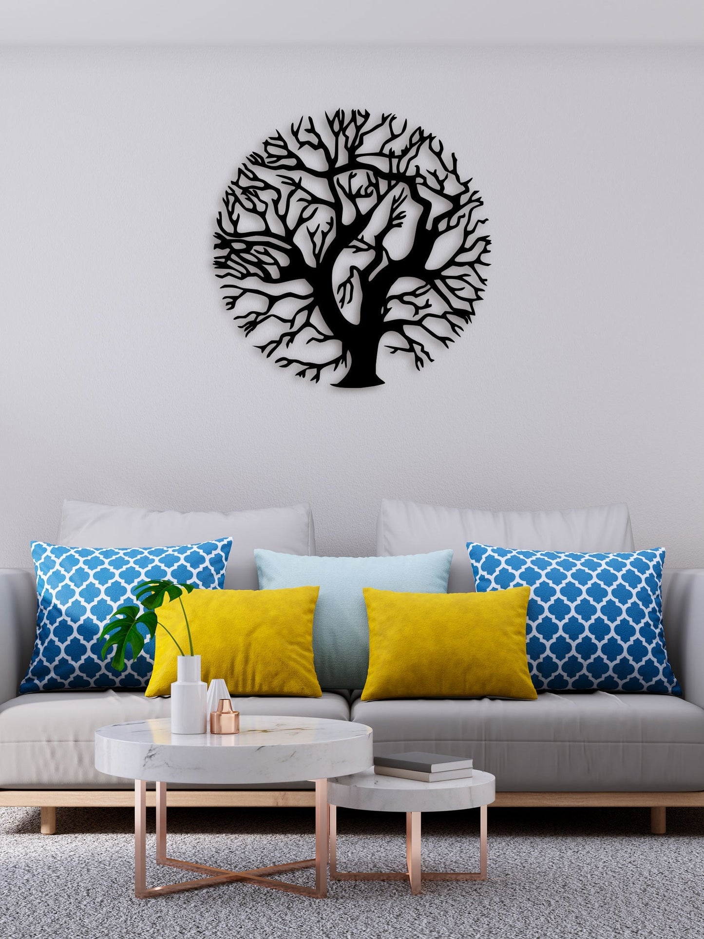 Tree In Circle Metal Wall Art 3