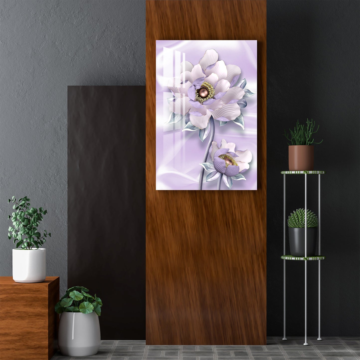 Pearl Purple Flower Acrylic Wall Art