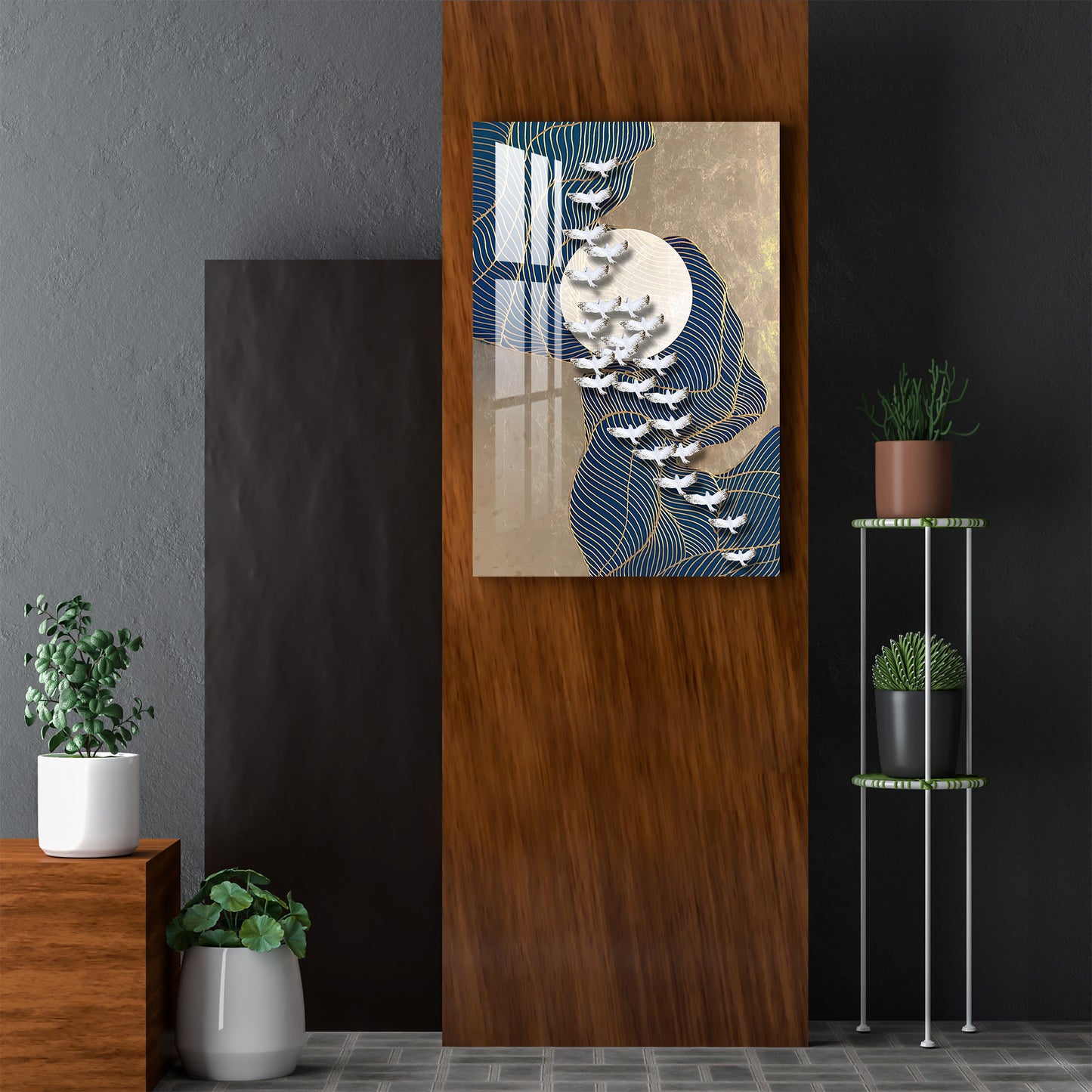 Flying White Pigeons Acrylic Wall Art