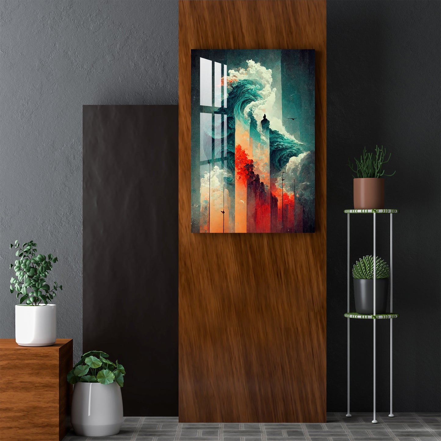 Waves & Fire Acrylic Wall Art