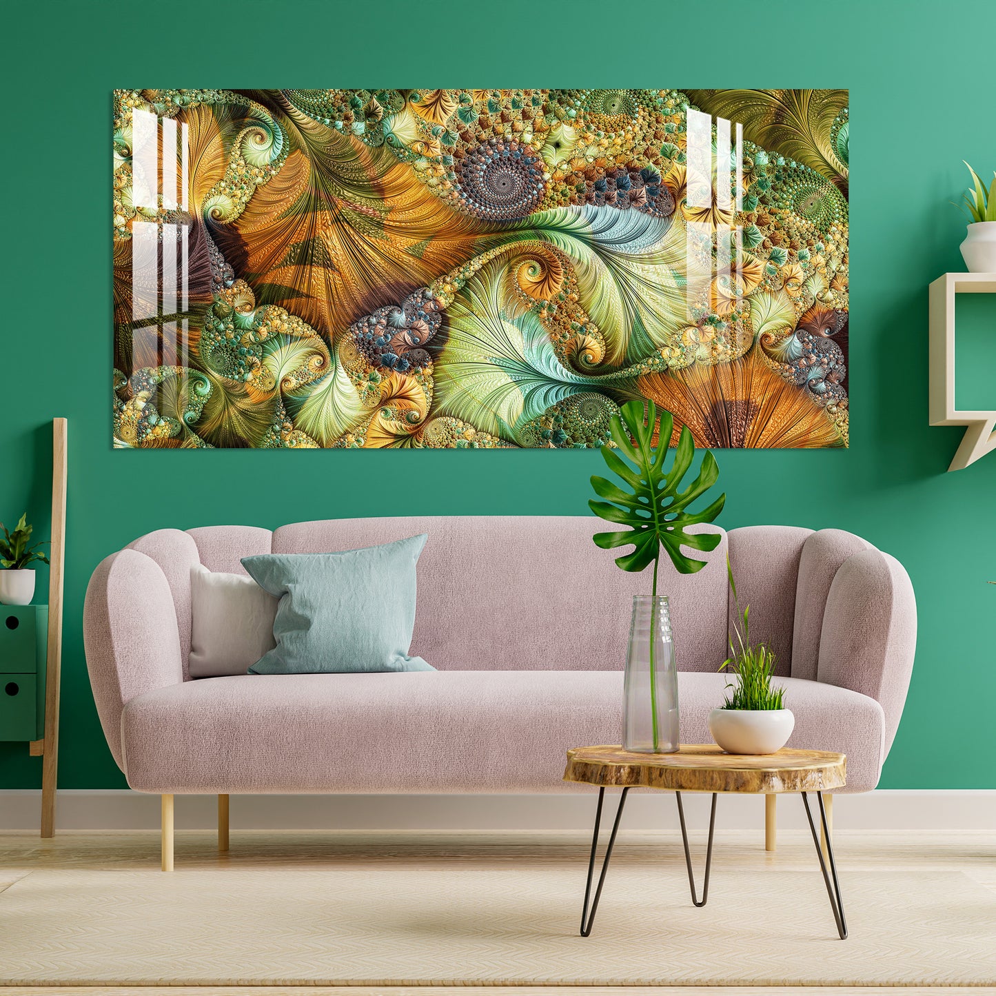 Embroidered Floral Acrylic Wall Art